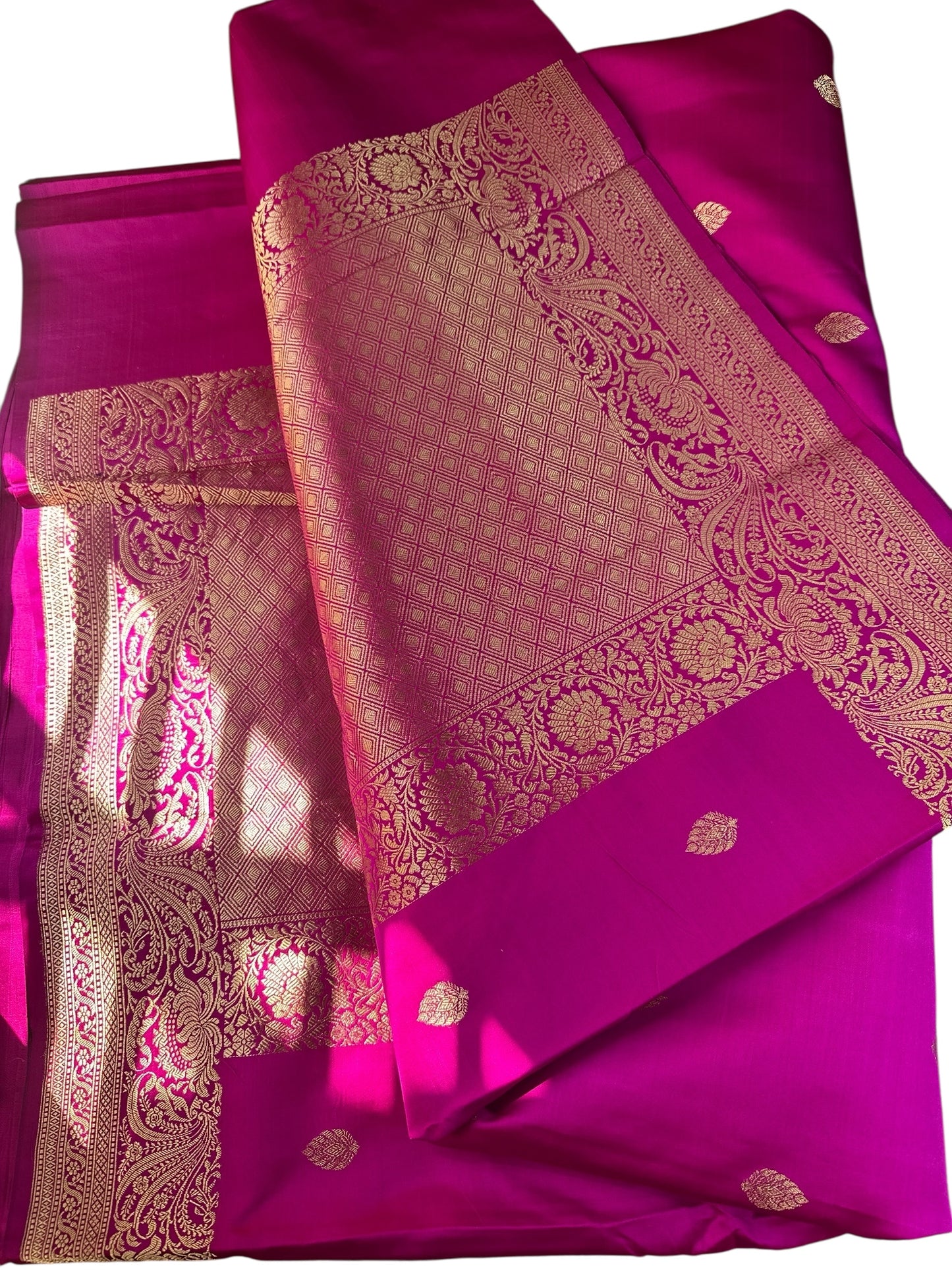 Dark Pink Pure mashru silk saree