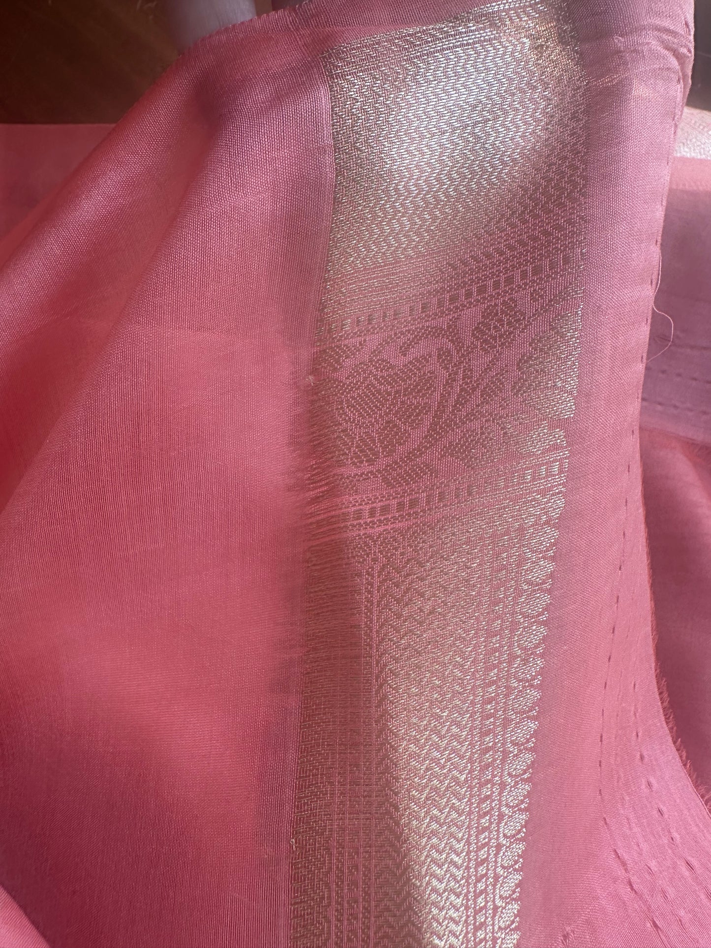 Pink Chanderi cotton silk