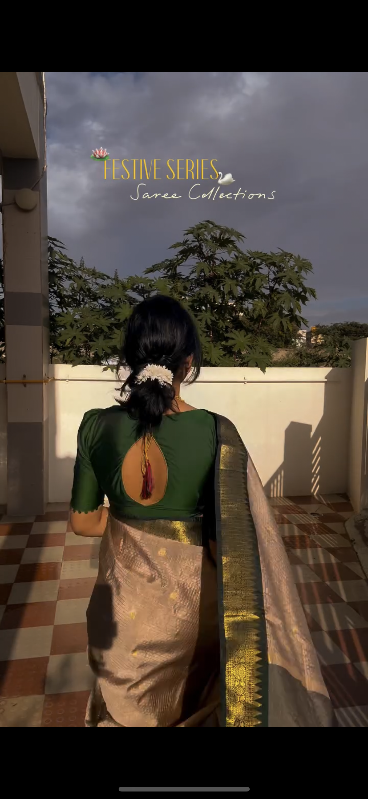 Green semi silk saree