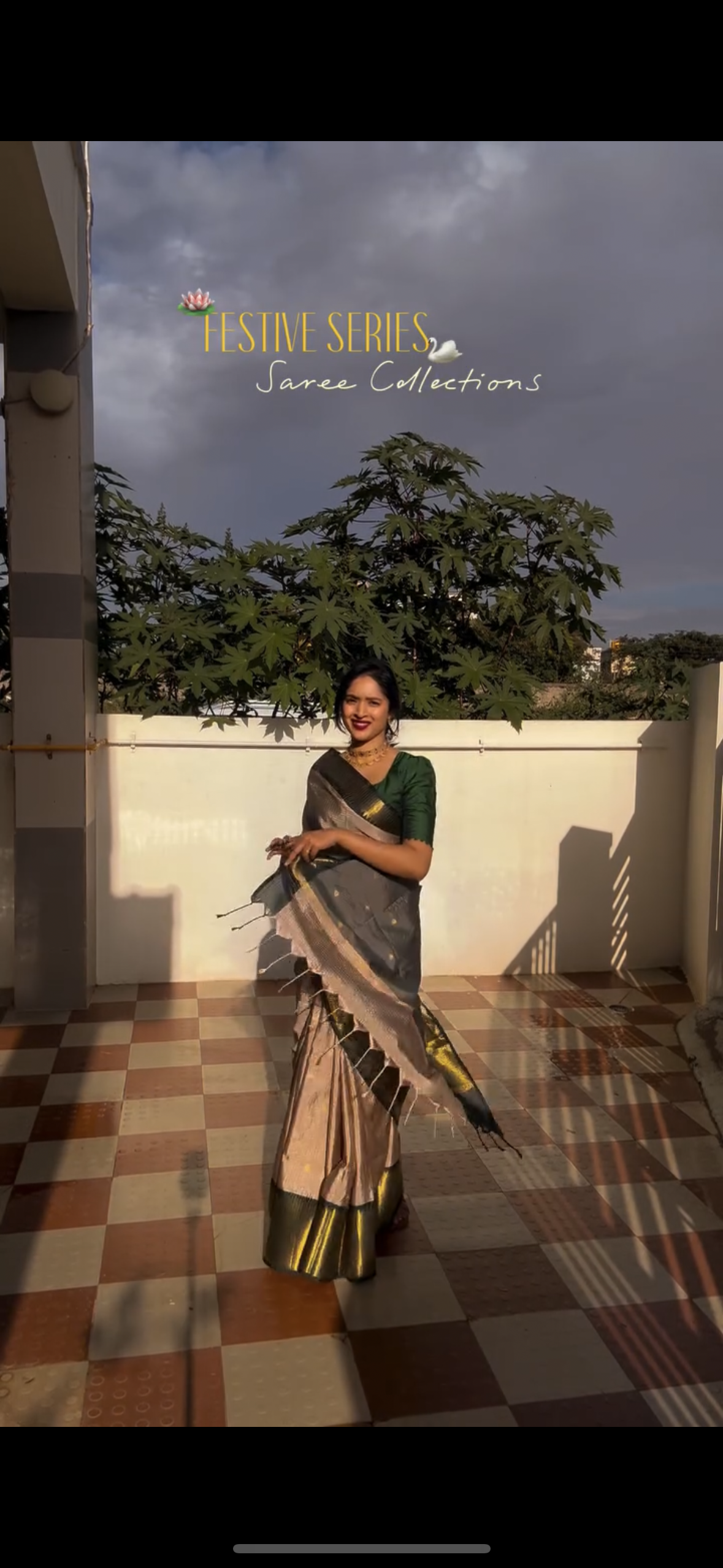 Green semi silk saree