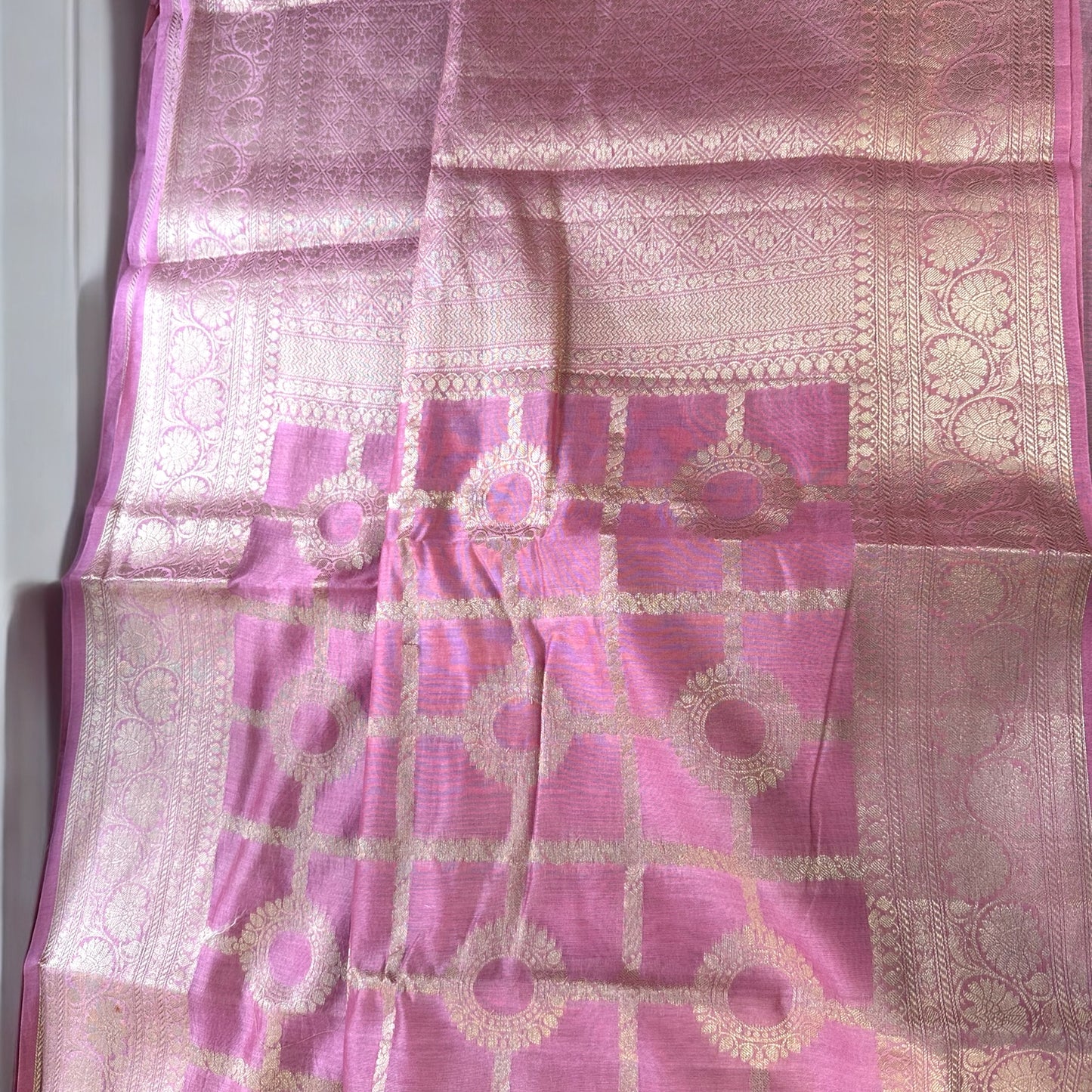 Pink Chanderi cotton silk