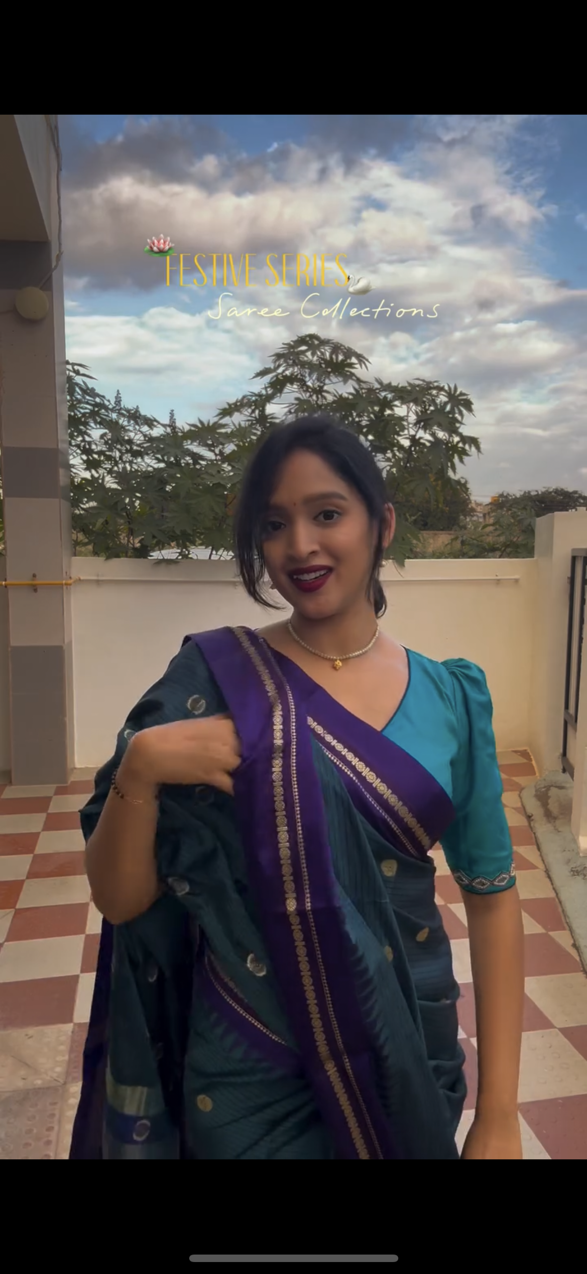 Peacock green semi silk saree