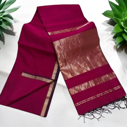 Pink handloom silk saree