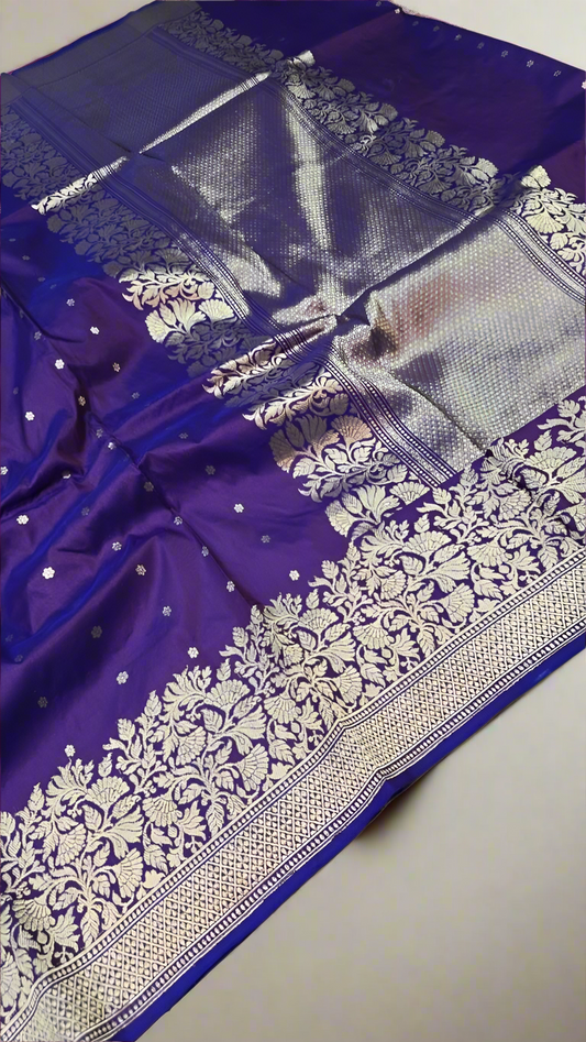 Purple pure Katan silk saree