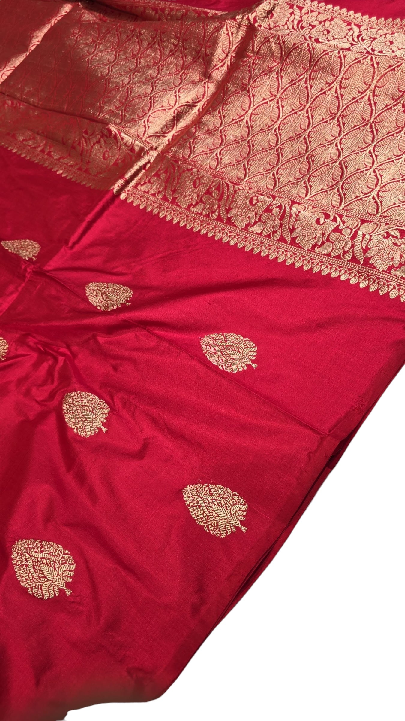 Red pure Banarasi silk saree