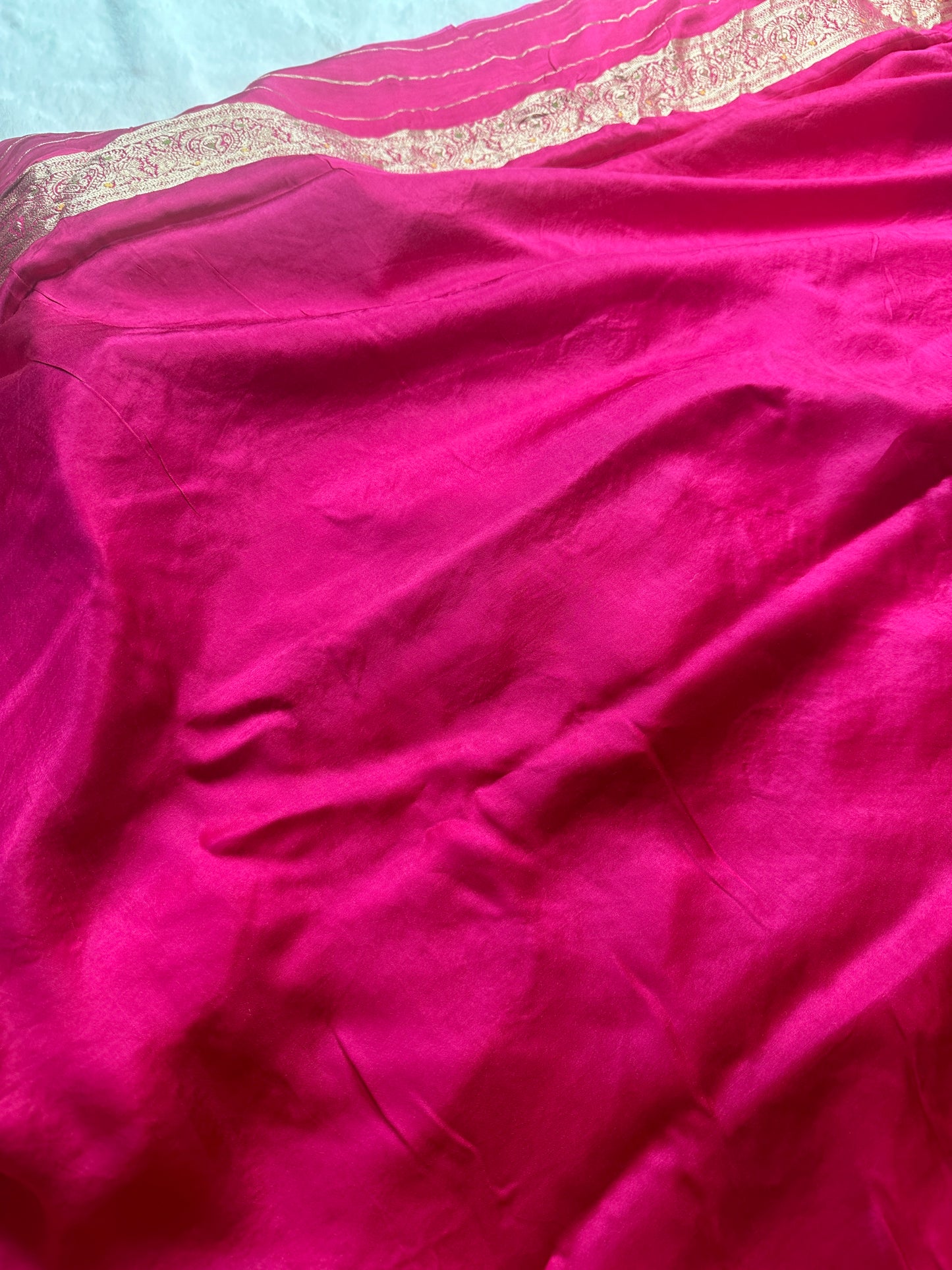 Rani Pink mashru satin silk saree