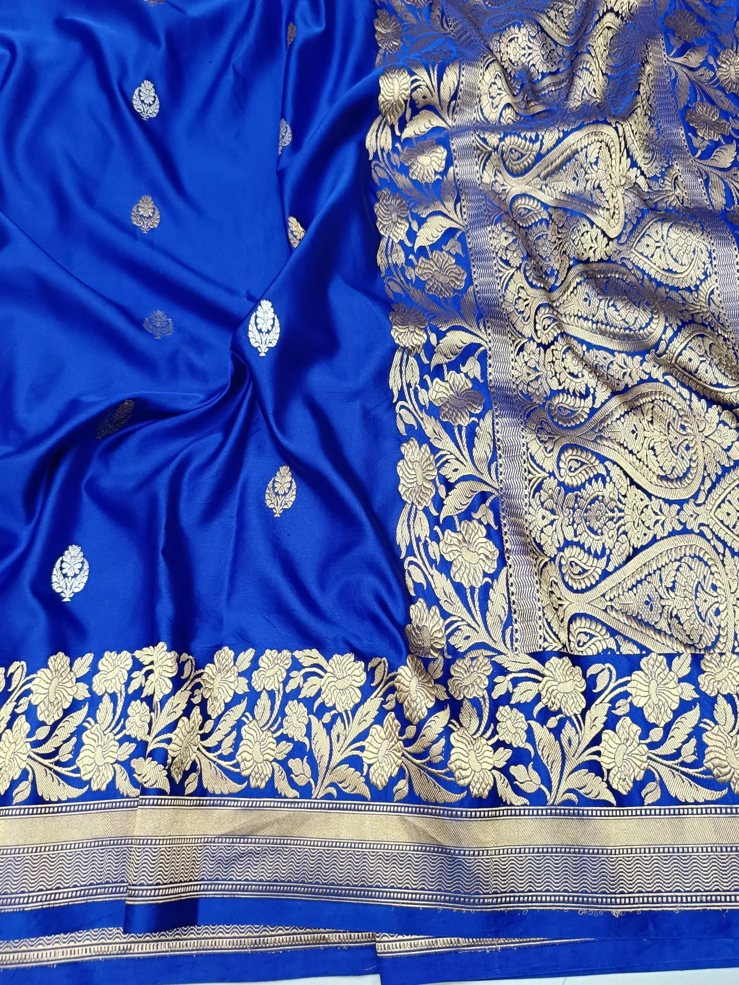 Blue Pure mashru silk saree