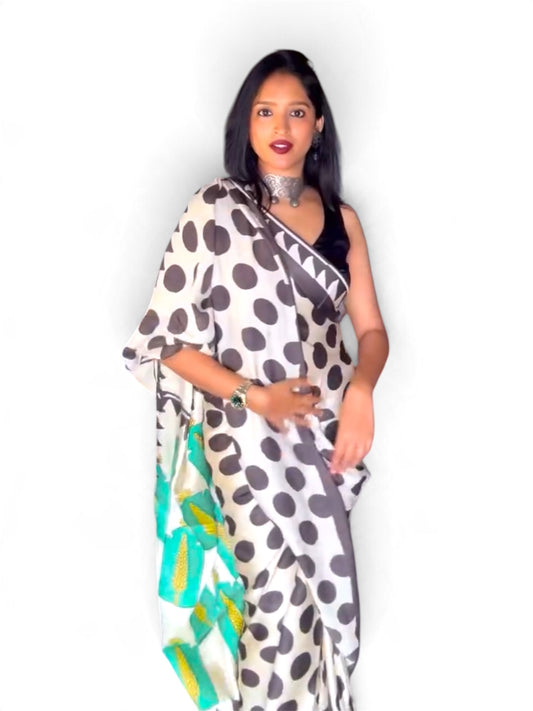 polka ajrak modal pure silk saree