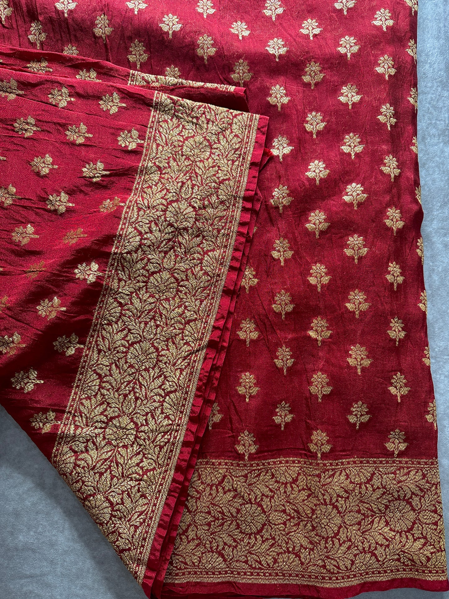 Maroon art khaddi Georgette