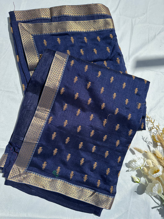 Navy Blue Kashmiri embroidery saree