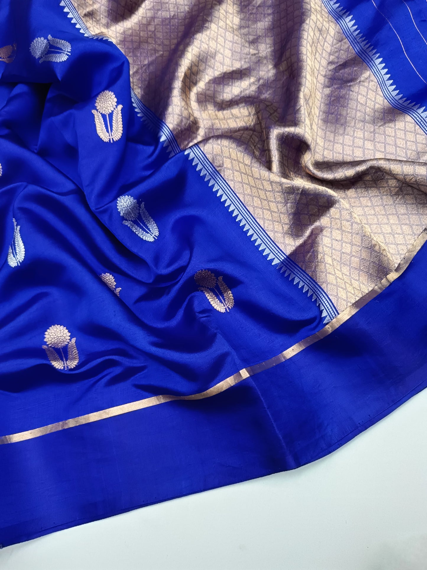 Blue raw mango saree