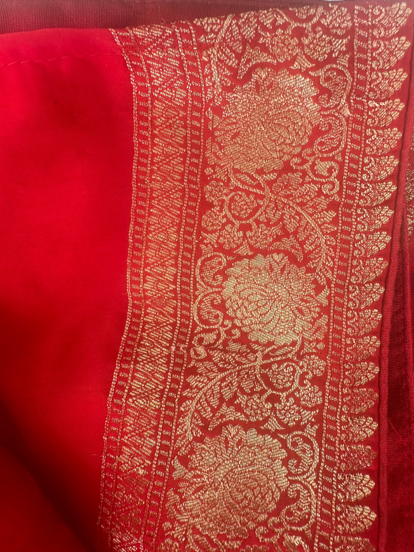 Red mashru satin saree