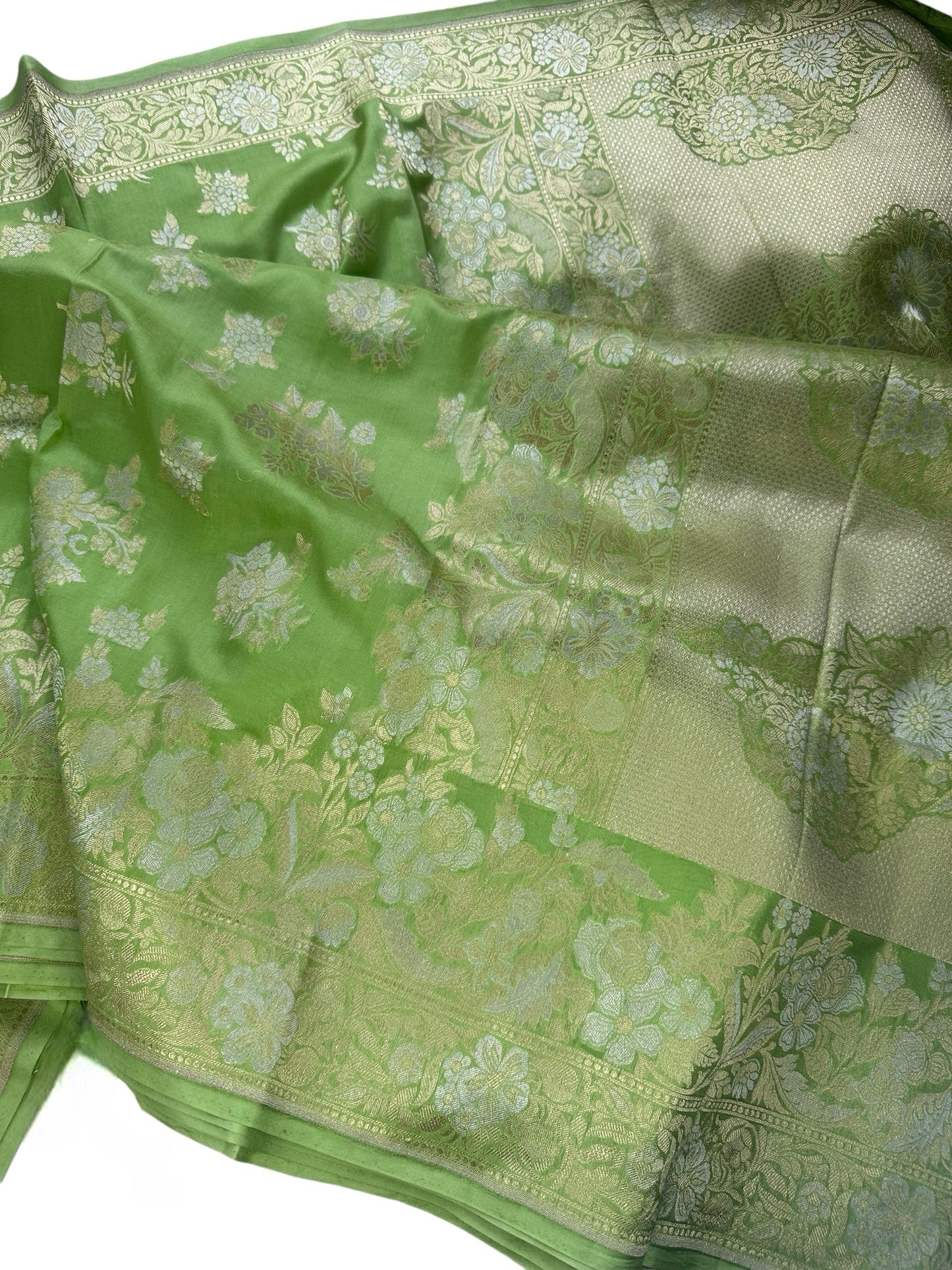 Pista green- Katan by Katan silk saree