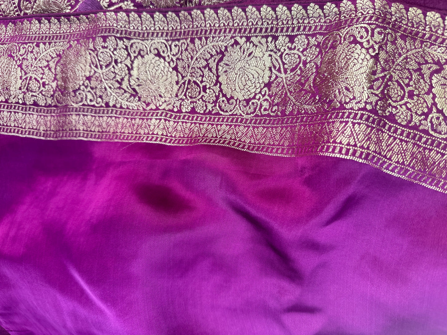 Purple mashru satin saree