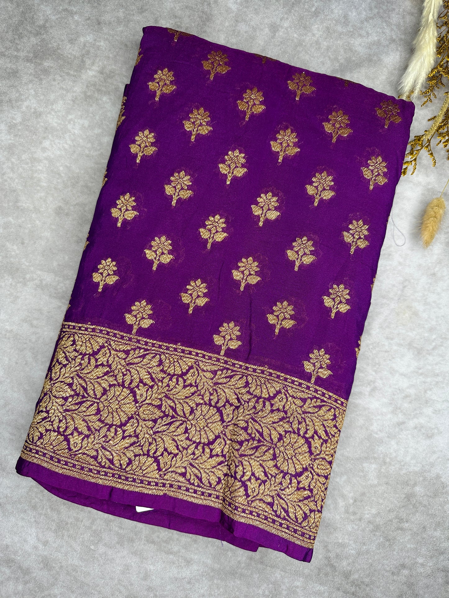 Violet art khaddi Georgette