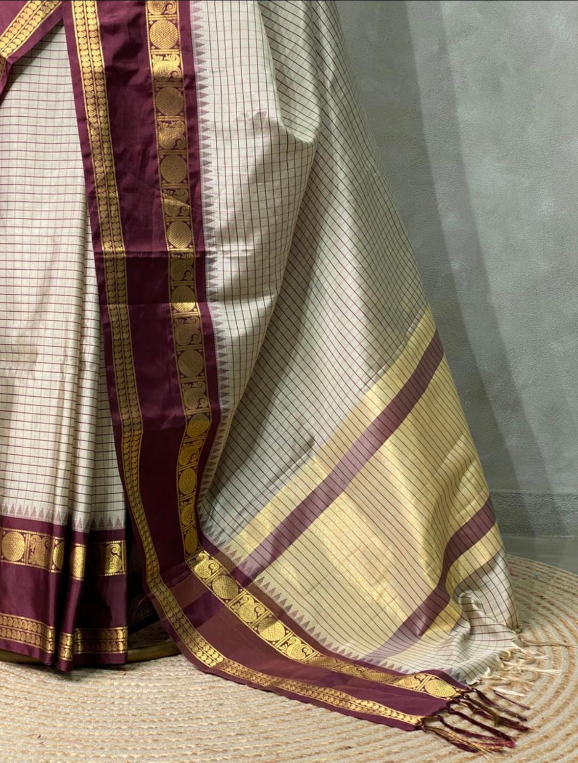 Mocha semi silk saree