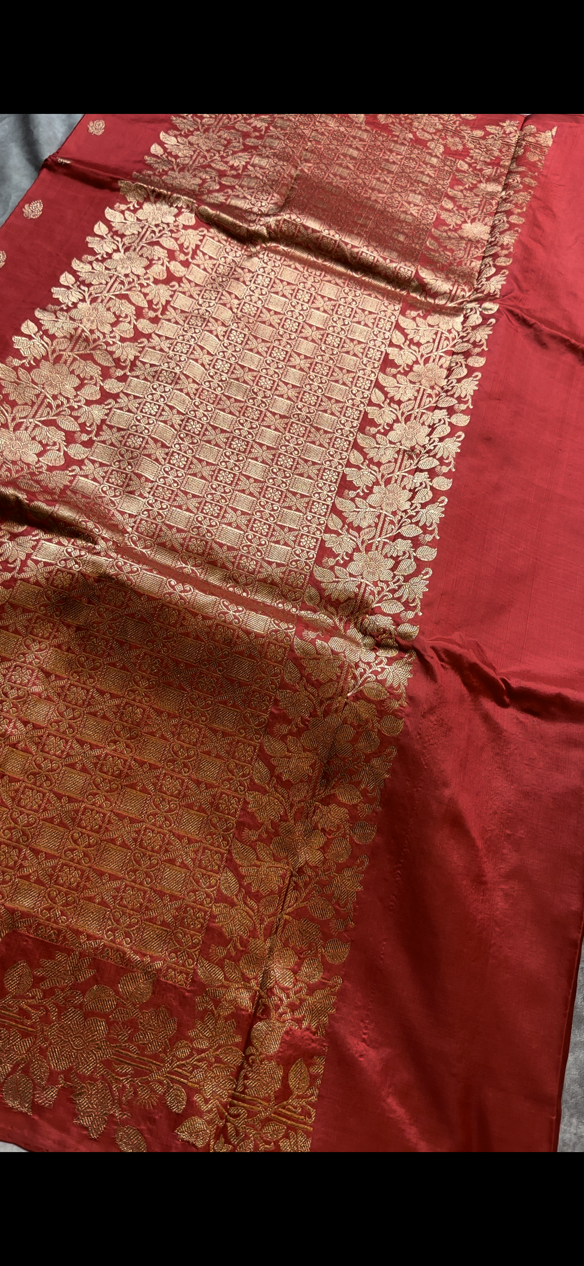 Red katan silk saree