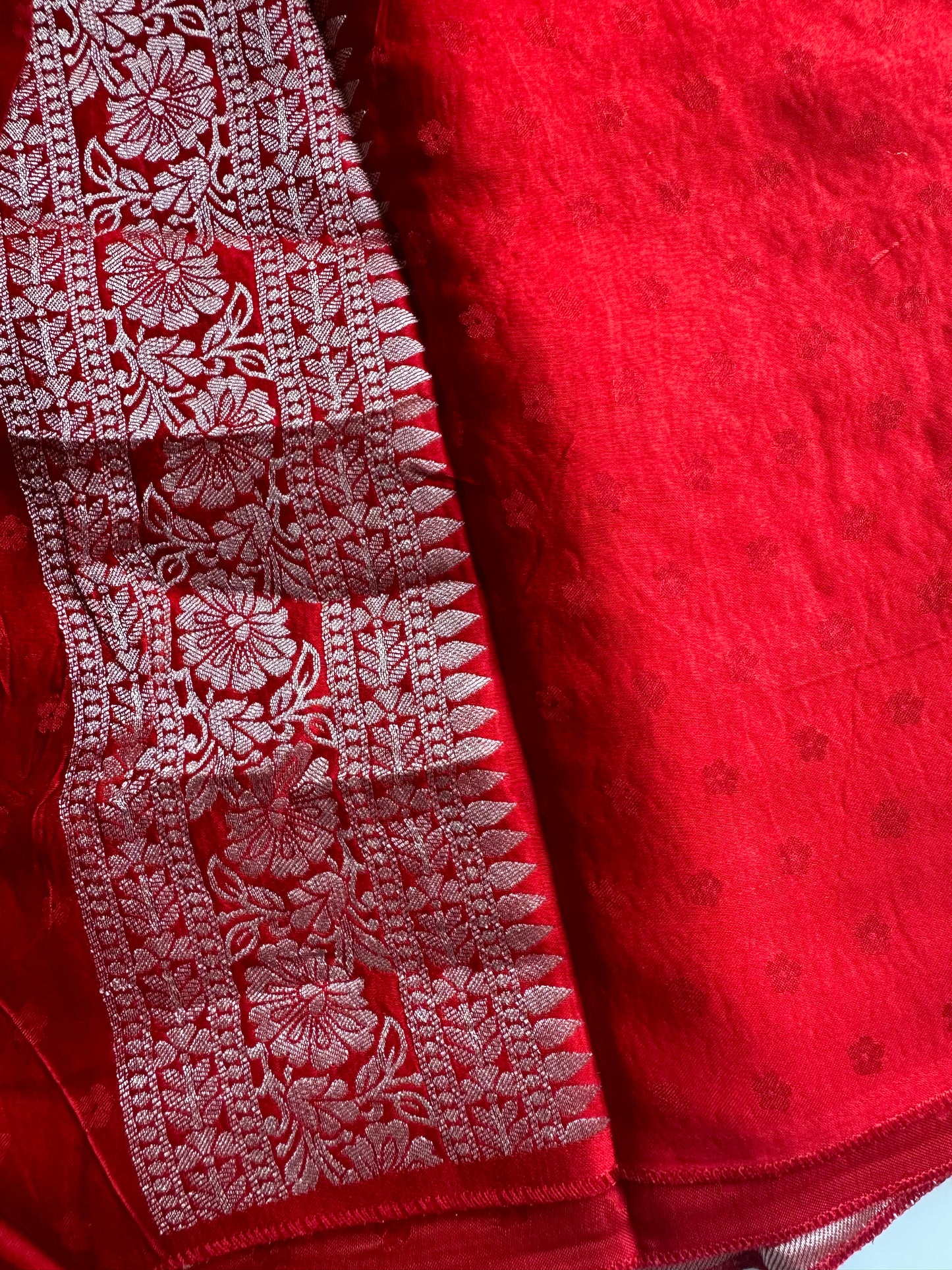 Red mashru satin silk saree