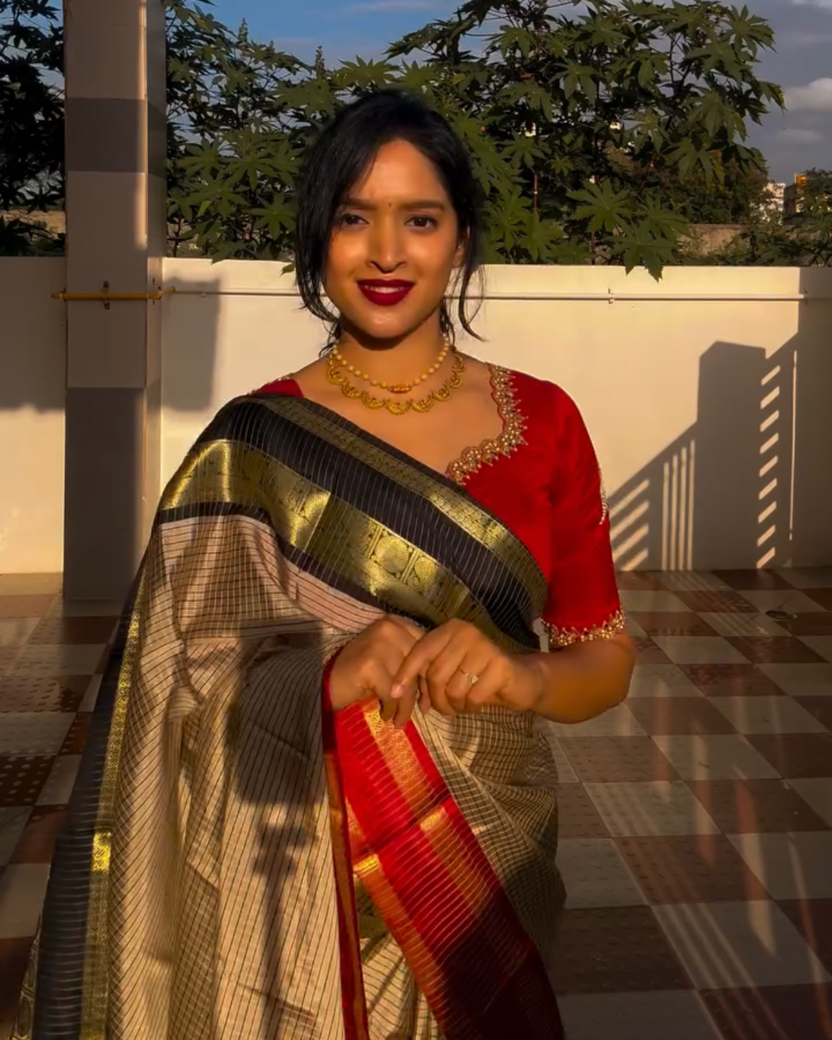 Grey with contrast border semi silk saree