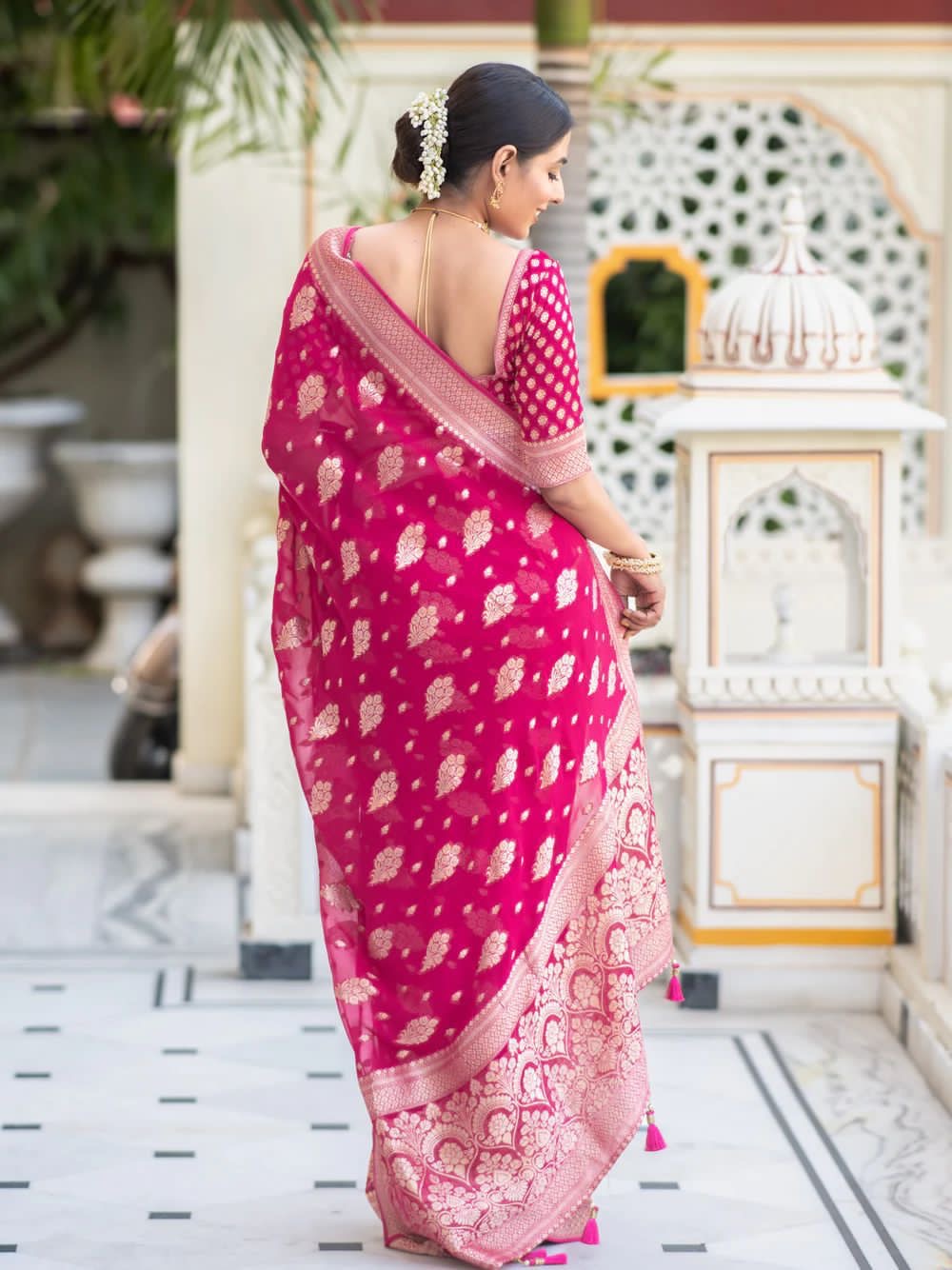 RANI PINK SOFT KHADDI GEORGETTE SAREE