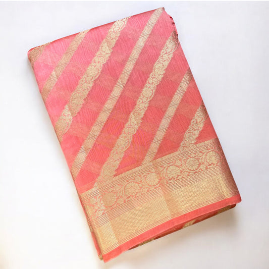 Pink Chanderi cotton silk