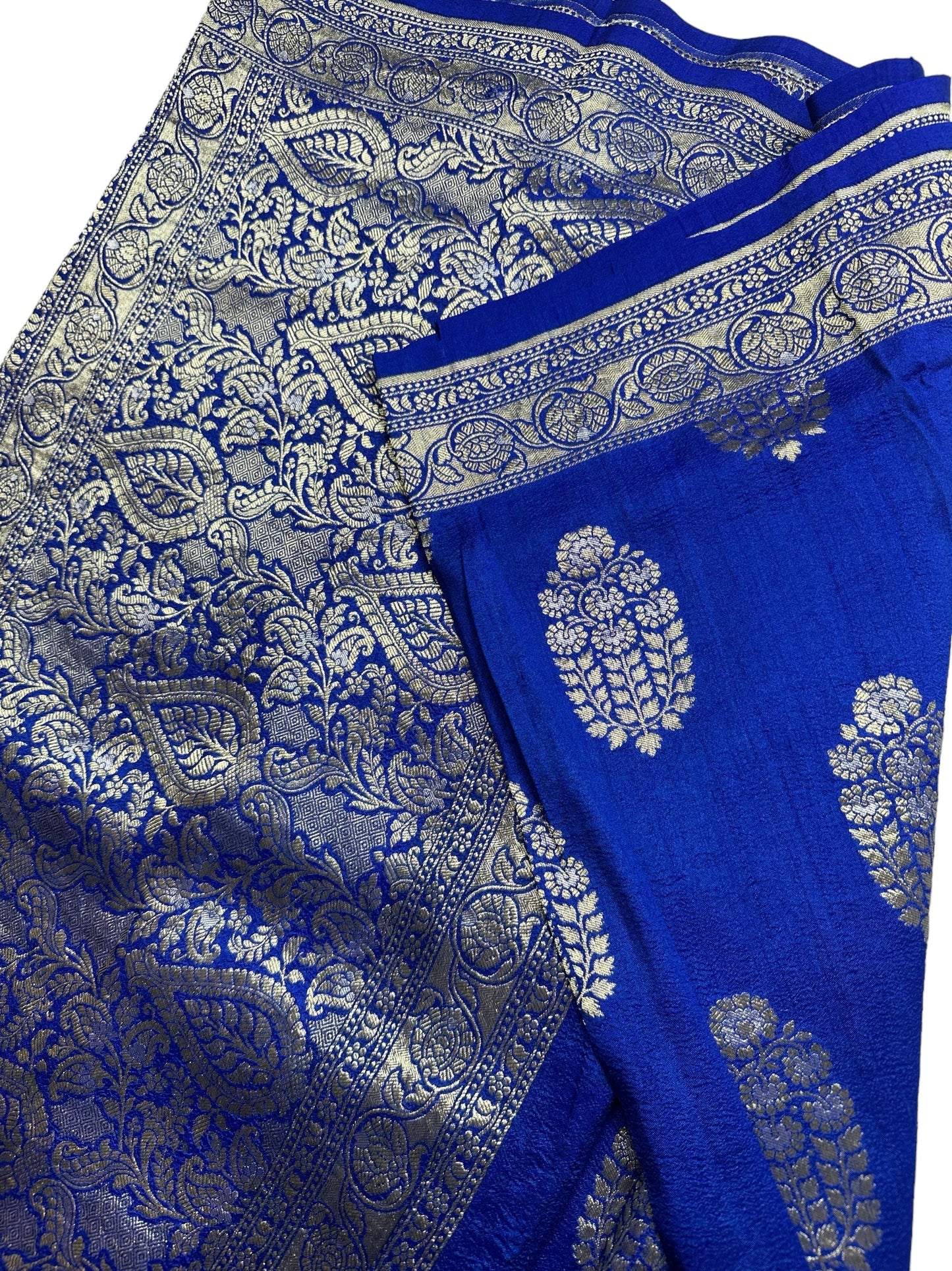 Blue pure tussar silk saree