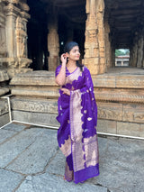 Nethra purple organza saree