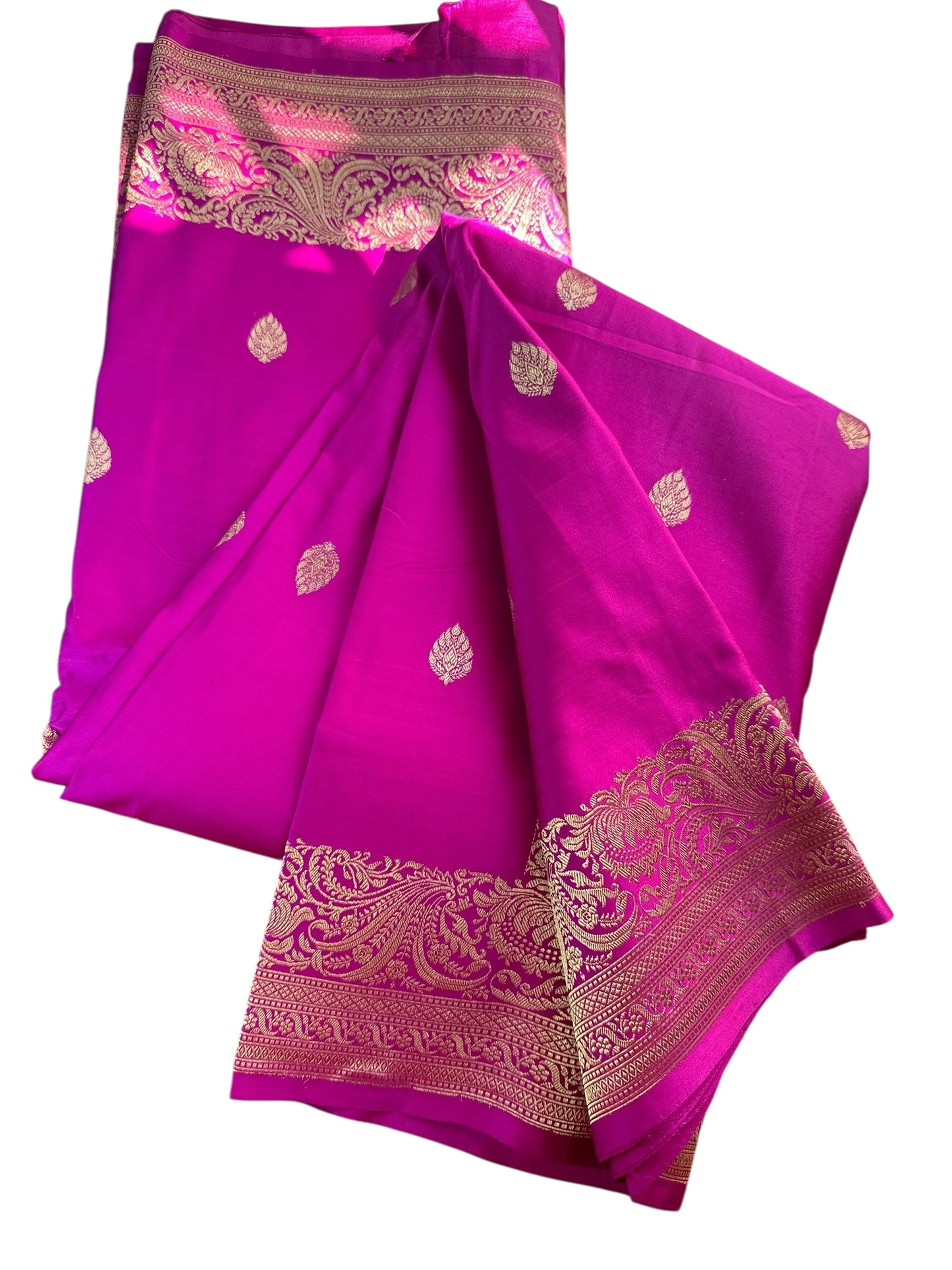 Dark Pink Pure mashru silk saree