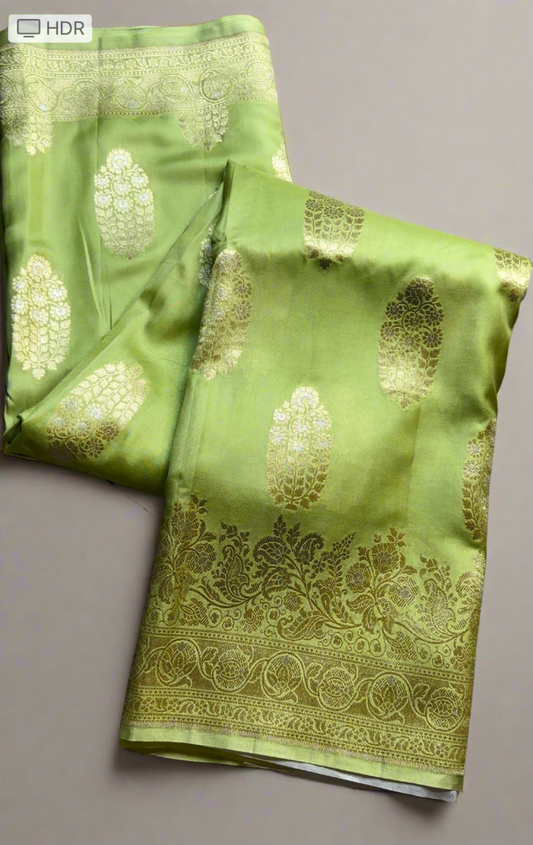 Pista green- Katan by Katan silk saree