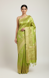 Pista green- Katan by Katan silk saree