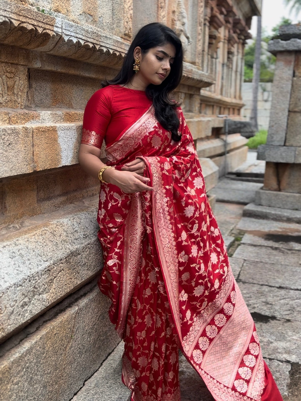 Red Nethra silk saree