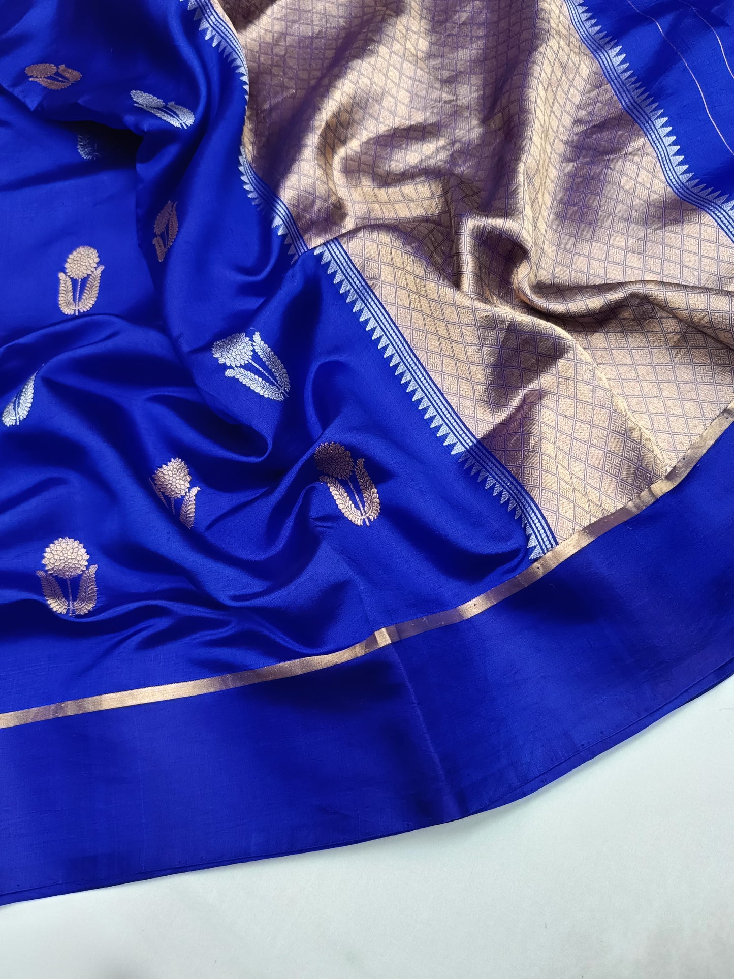 Blue raw mango saree