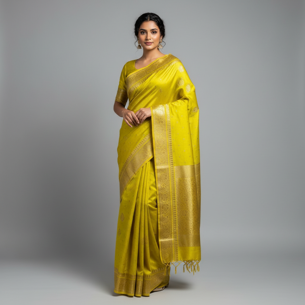 Yellow Soft Georgette saree