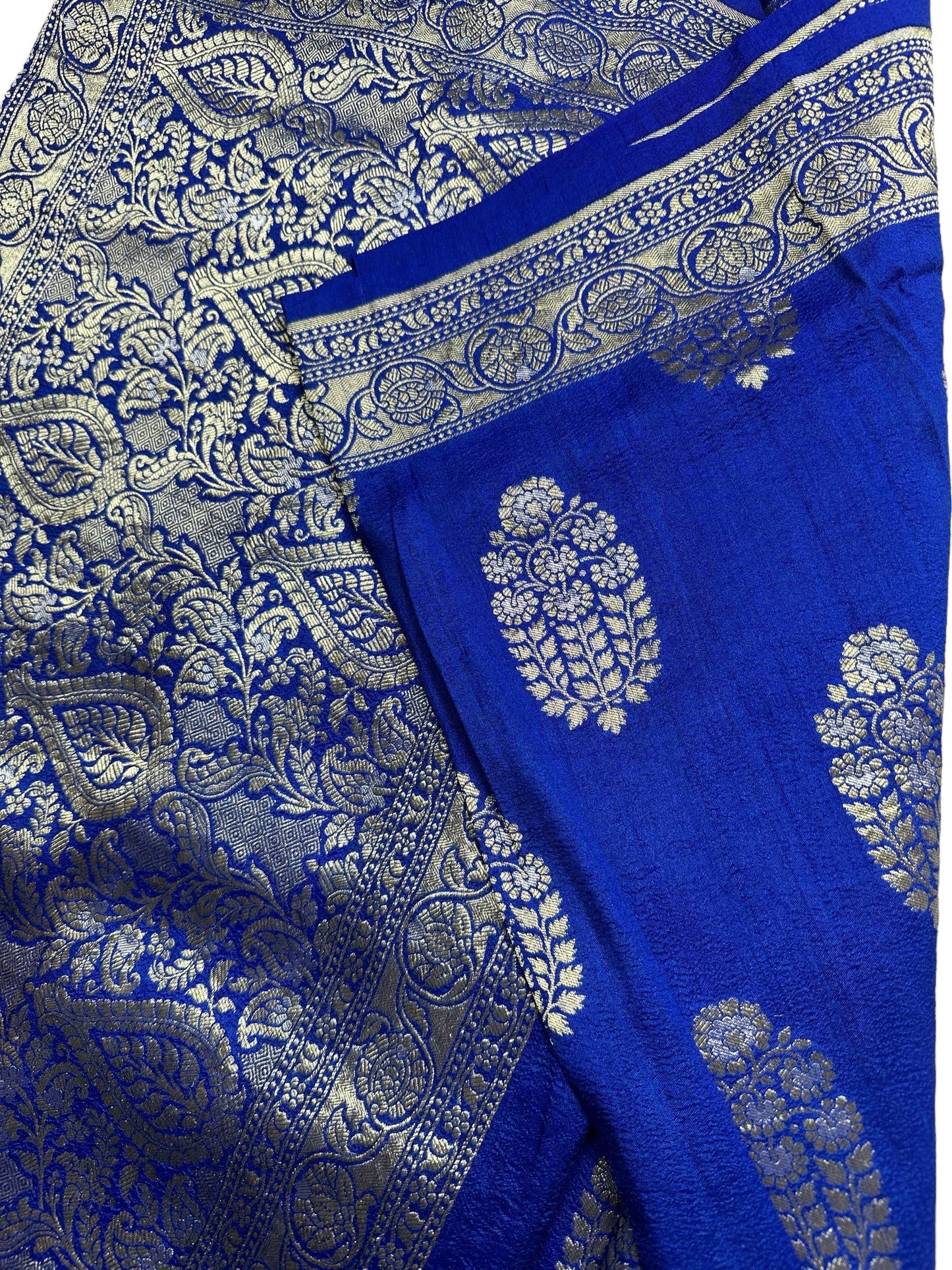 Blue pure tussar silk saree