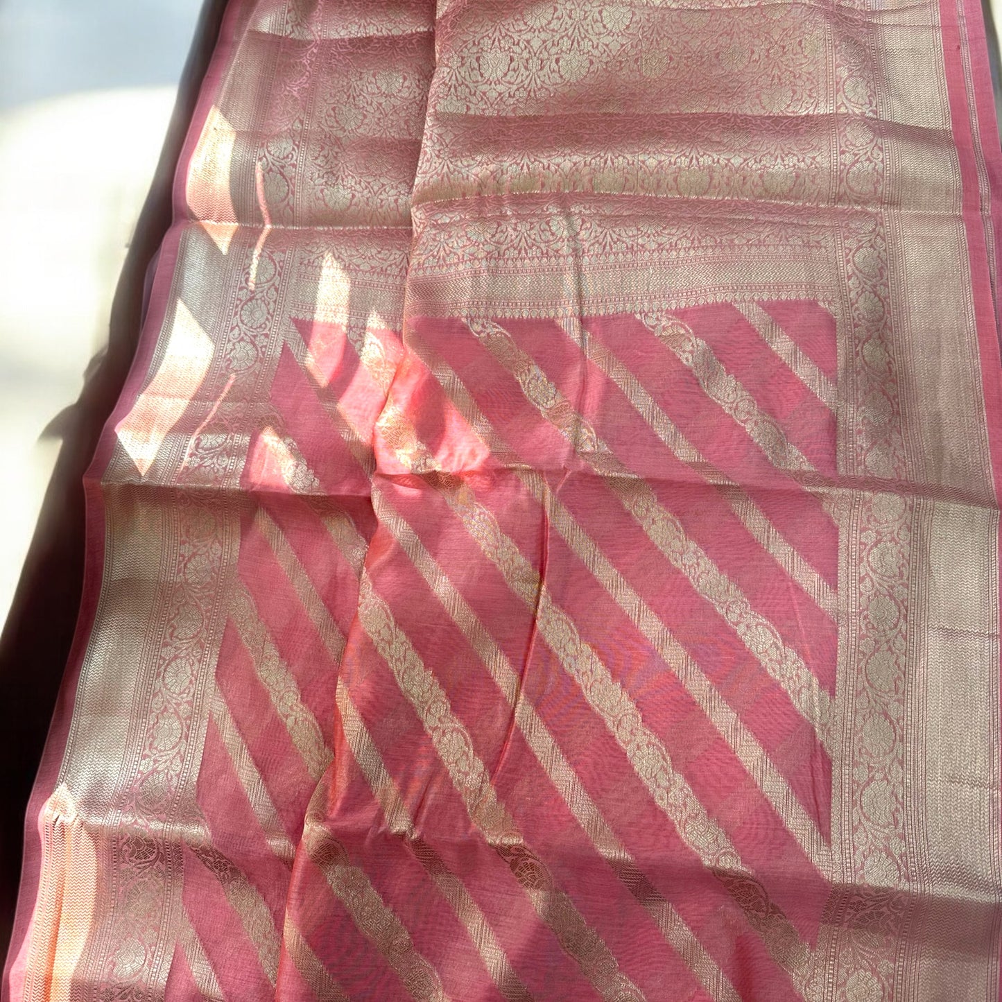 Pink Chanderi cotton silk