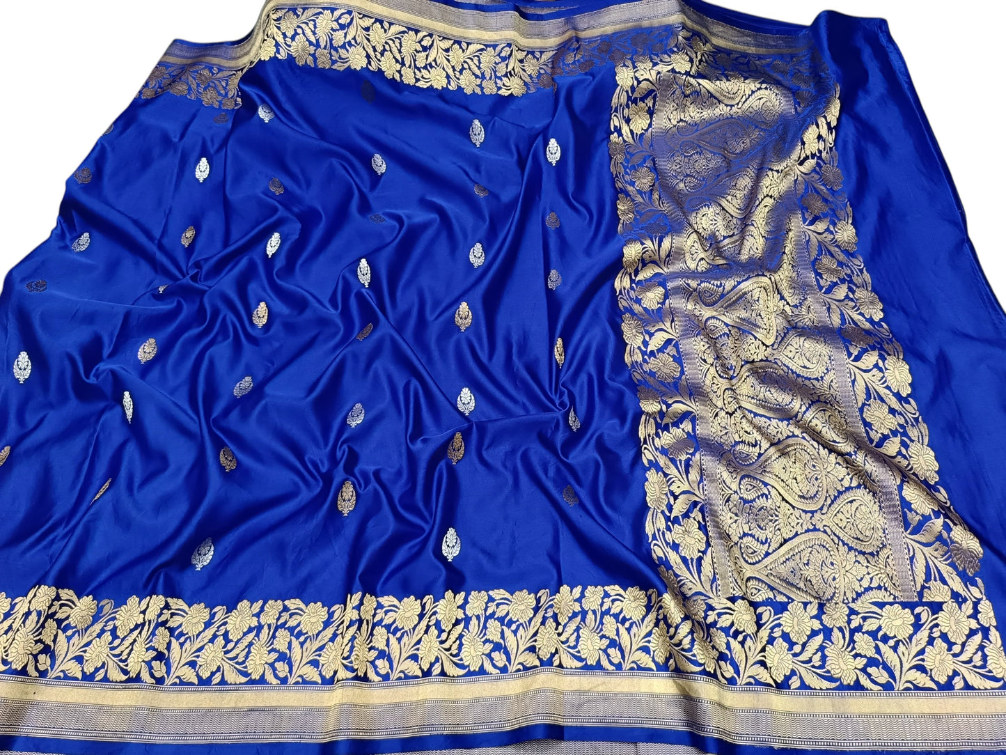 Blue Pure mashru silk saree