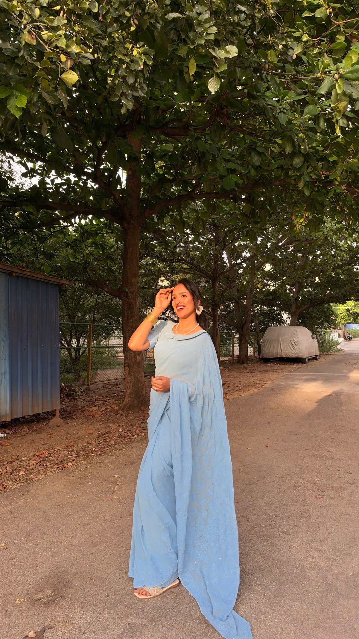 Celeste- baby blue saree- preorder only