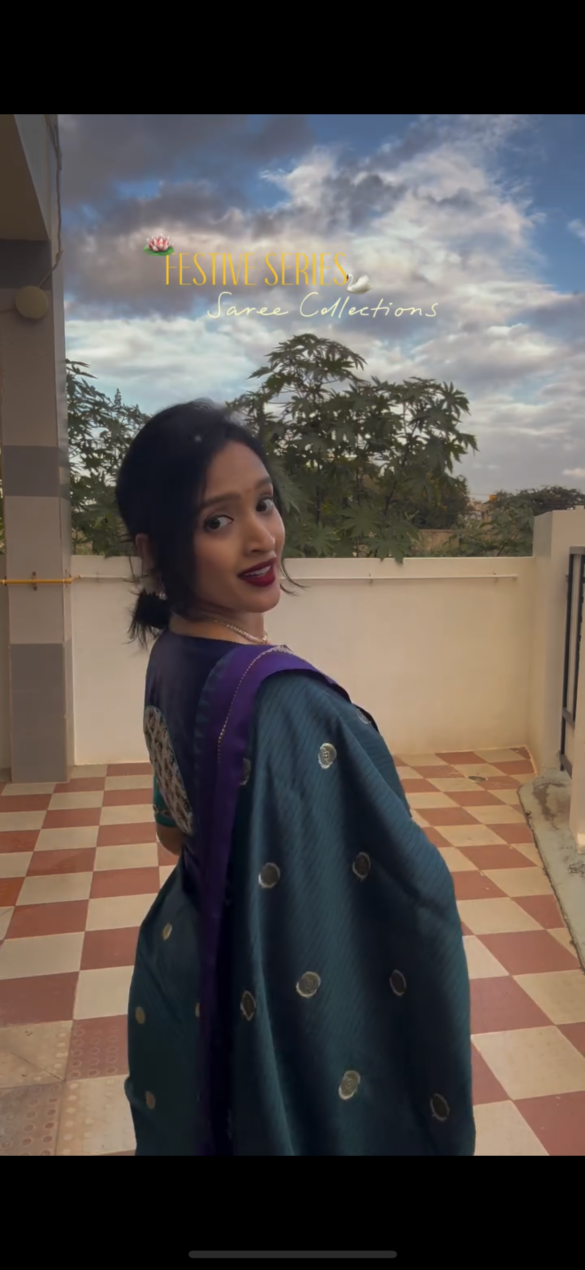 Peacock green semi silk saree