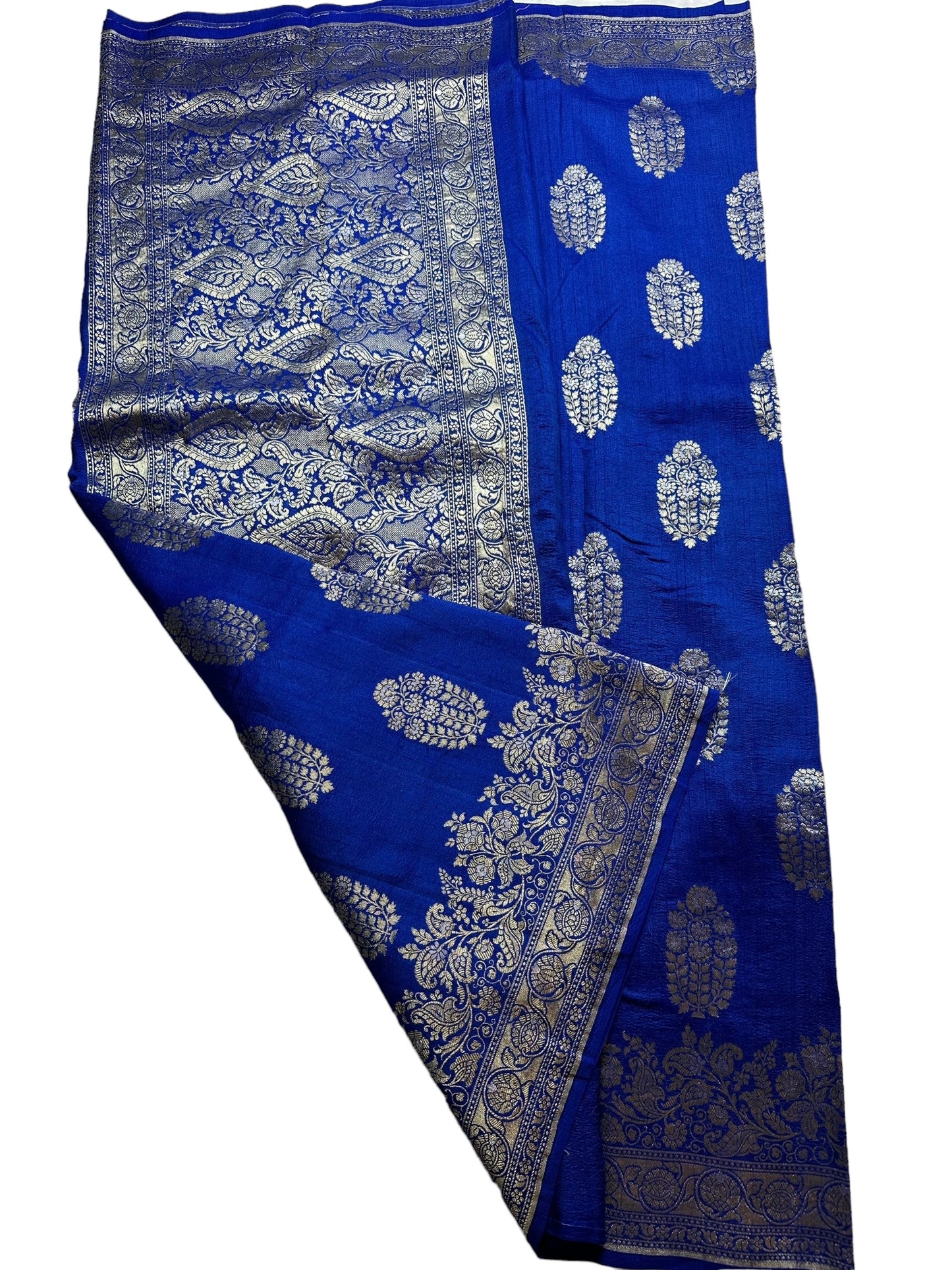 Blue pure tussar silk saree