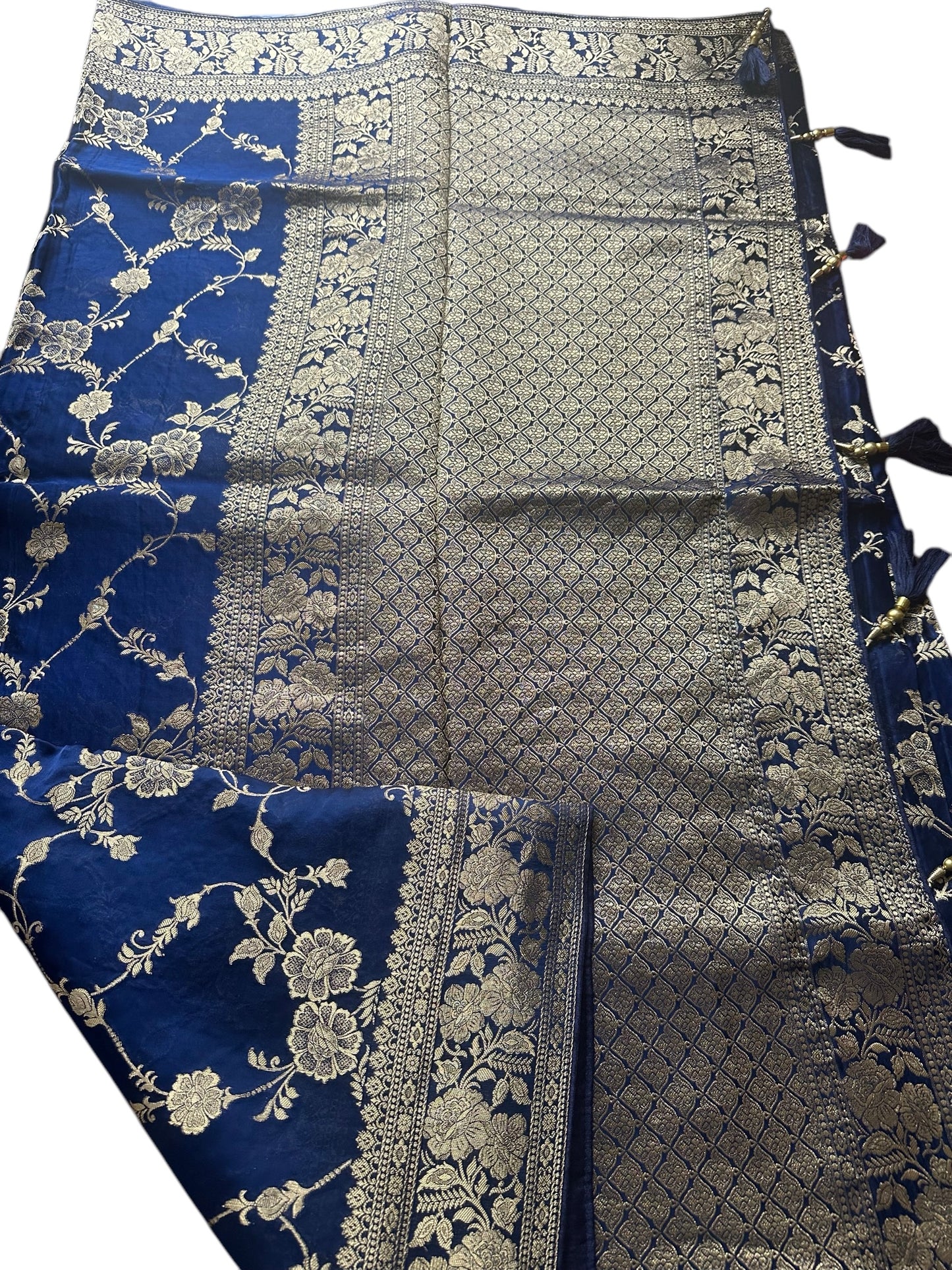 BLUE BANARASI SOFT JAAL SAREE