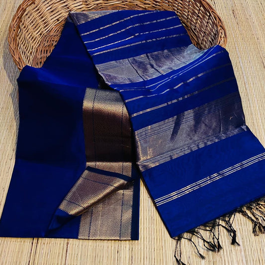 Blue handloom silk saree