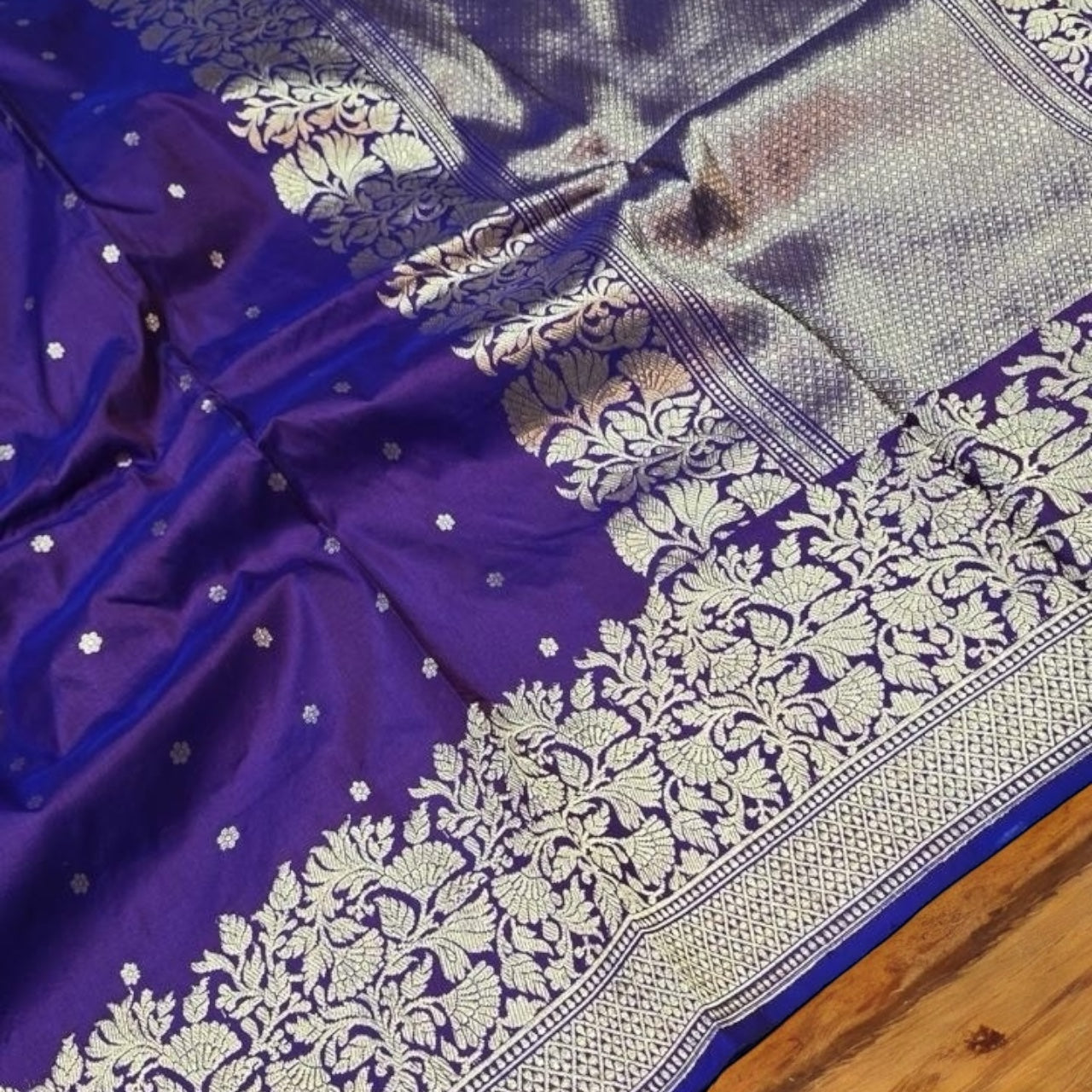 Purple pure Katan silk saree