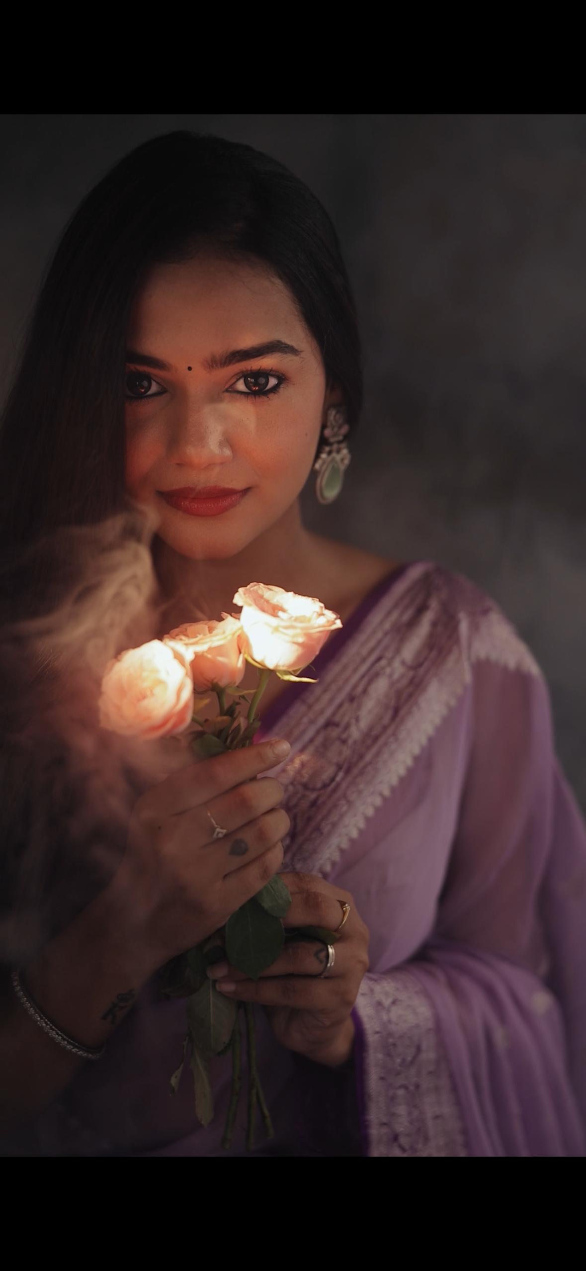 Lavender - purple pure khaddi chiffon saree