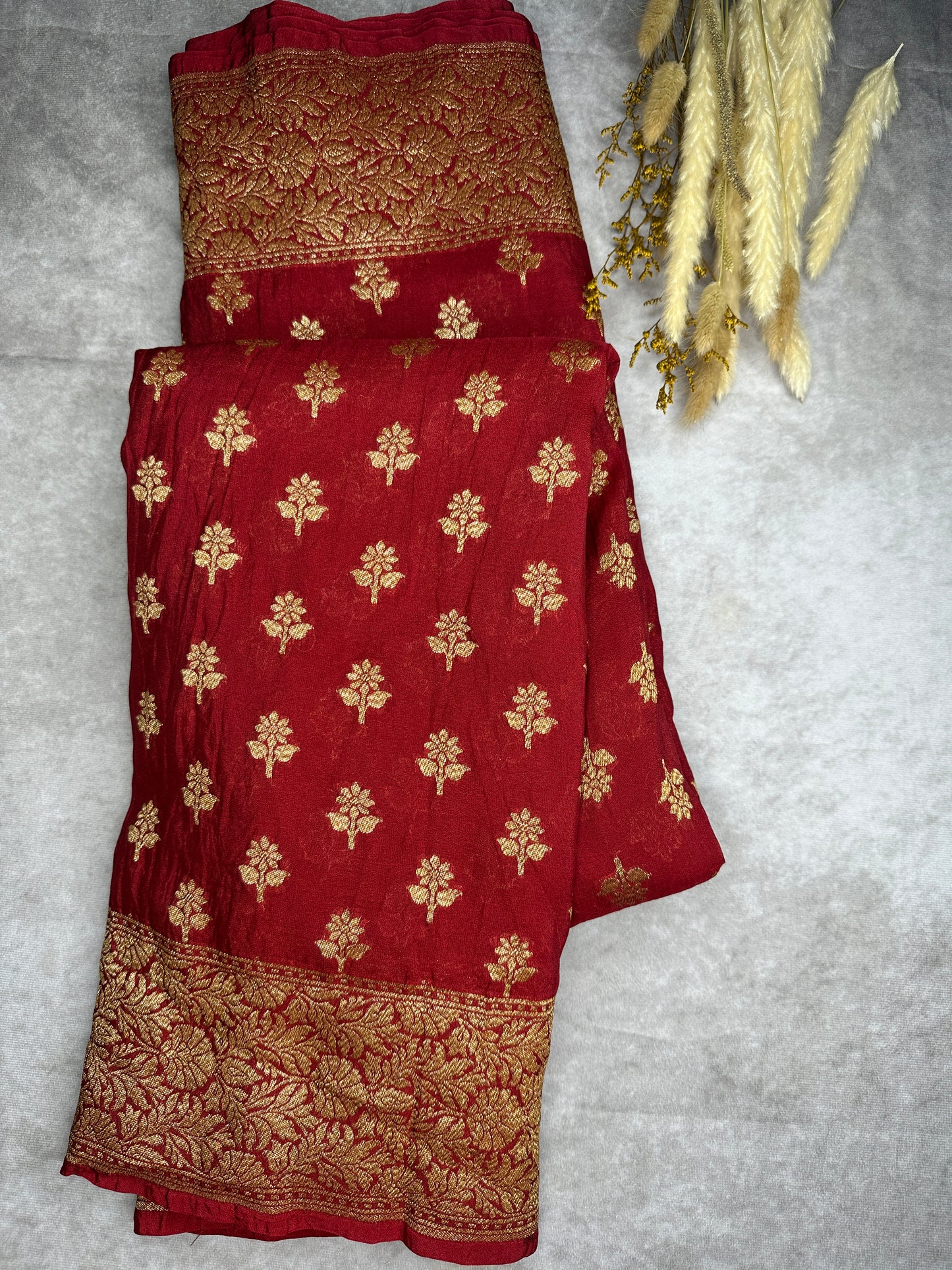 Maroon art khaddi Georgette