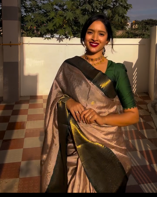 Green semi silk saree