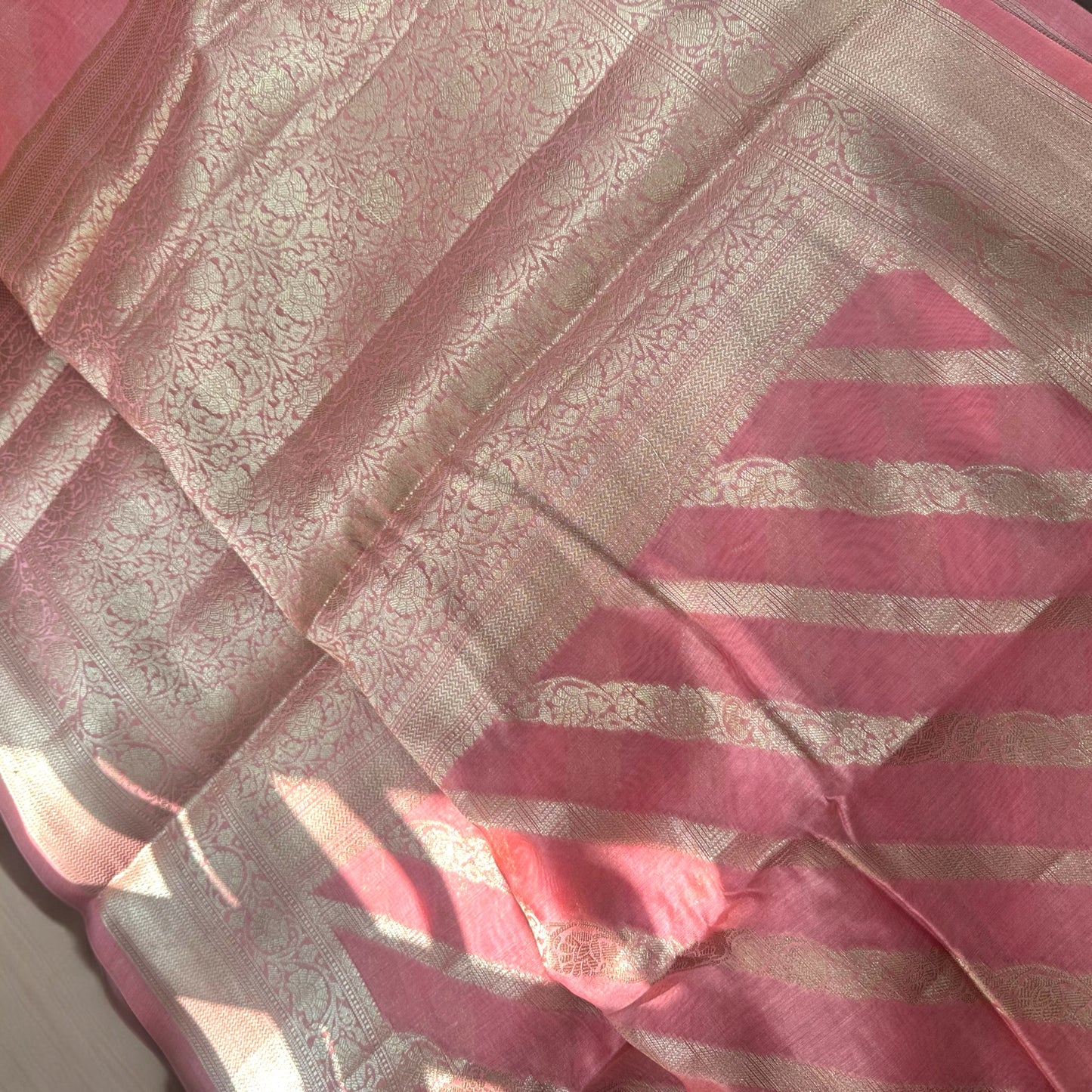 Pink Chanderi cotton silk