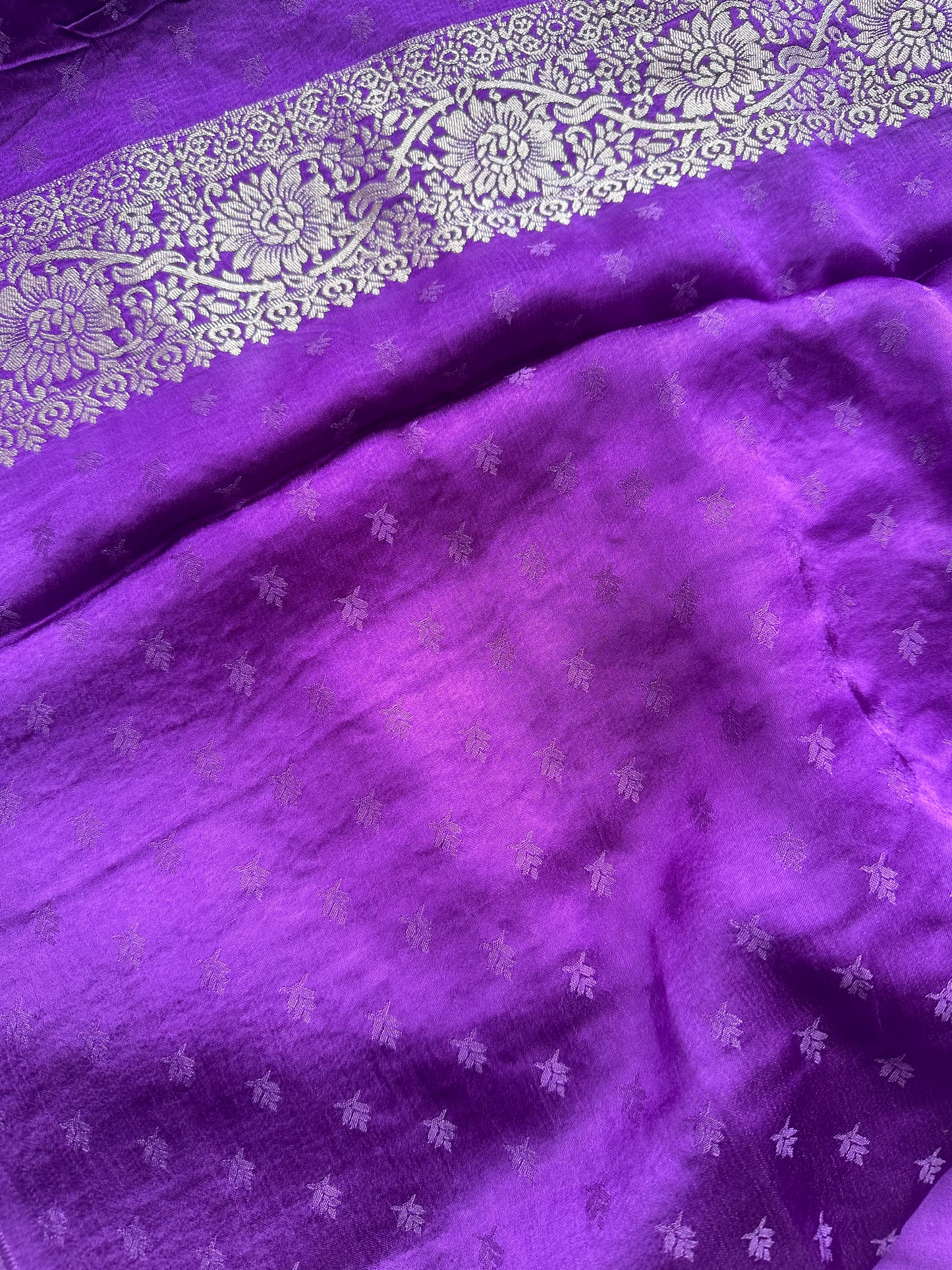 Purple mashru satin silk saree