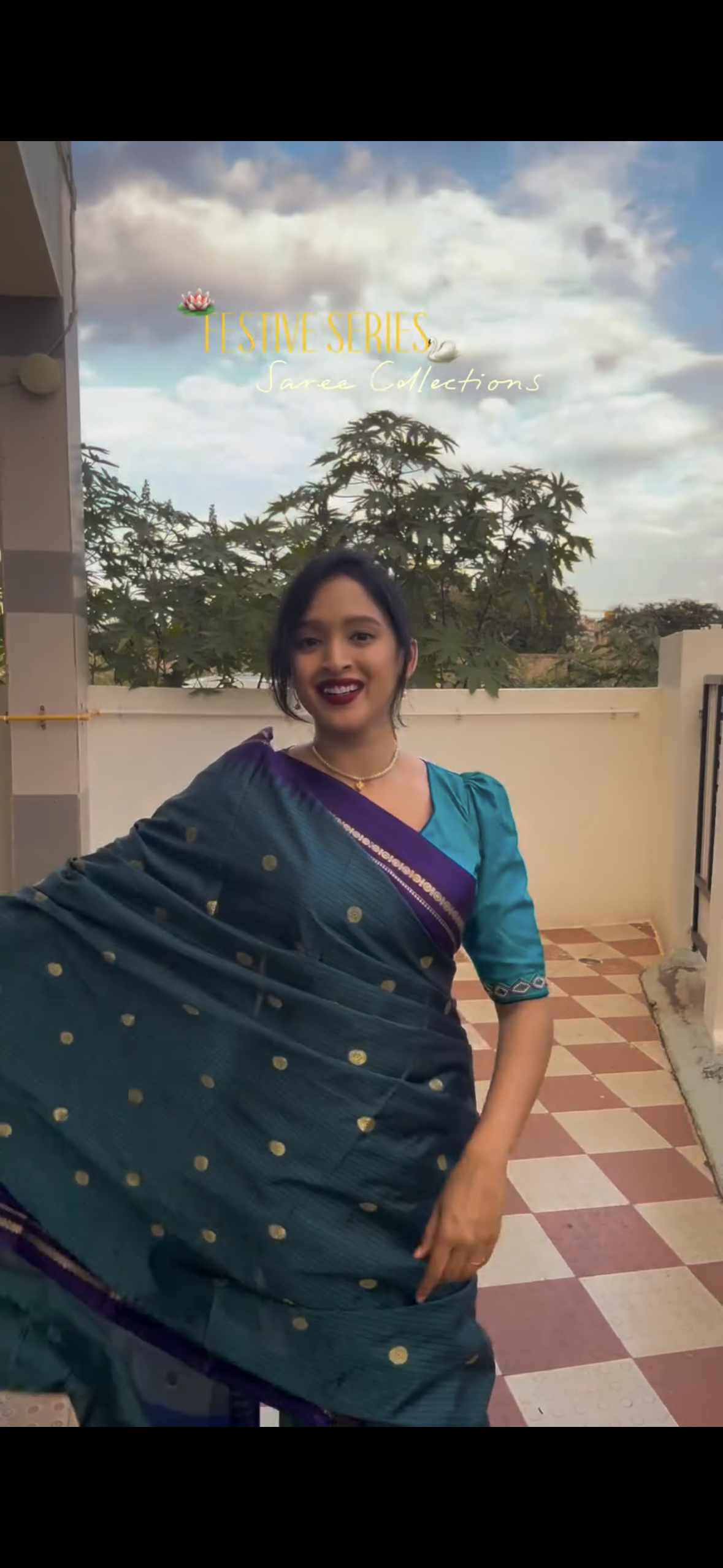 Peacock green semi silk saree