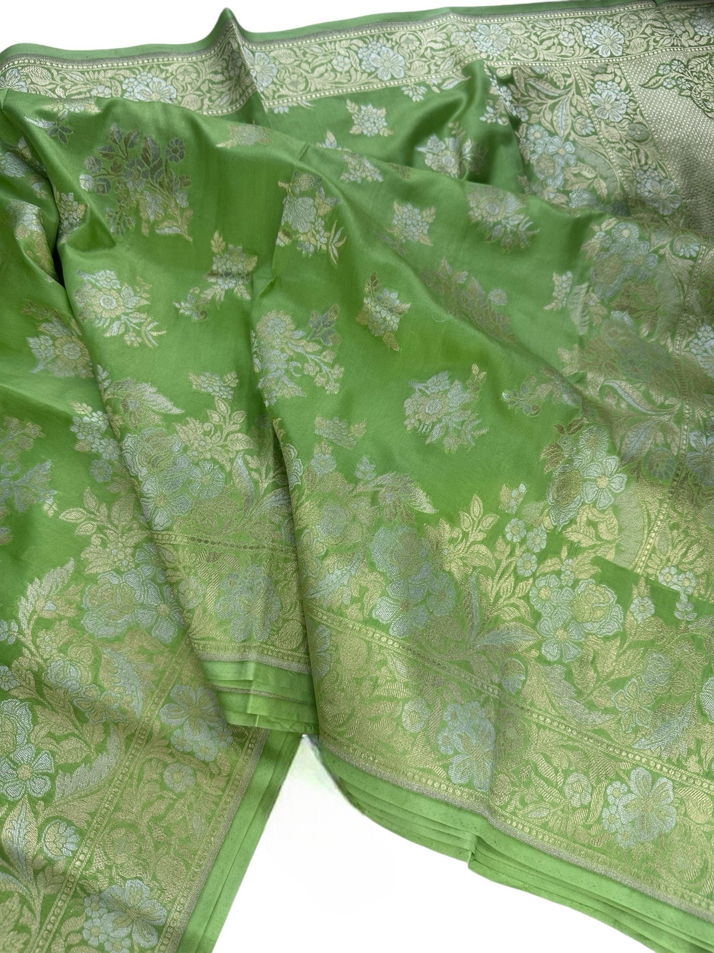 Pista green- Katan by Katan silk saree