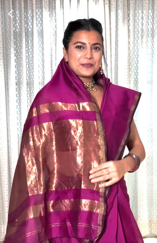 Magenta handloom silk saree